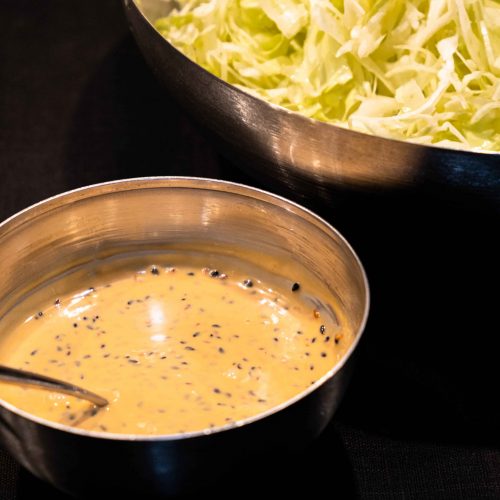 Sesame dressing with crunchy cabbage thumb