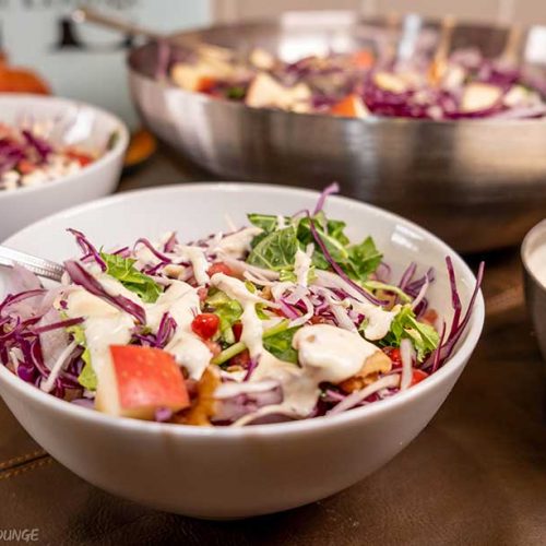 Mixed cabbage salad with mustard dressing