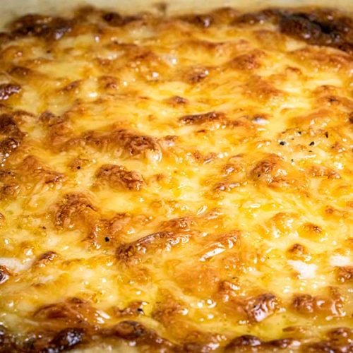 Creamy Garlic Potato Gratin cheese pepper