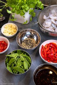 Garlic Shrimp Stir Fry asian sauce chili bell pepper