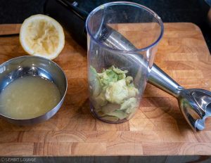 Avocado Panna Cotta with Shrimps cayenne