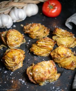 Muffin Potato Stack with Parmesan garlic cayenne