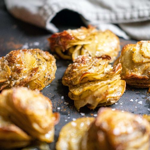 Muffin Potato Stack with Parmesan garlic cayenne