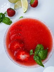 Frozen strawberry daiquiri white rum lime