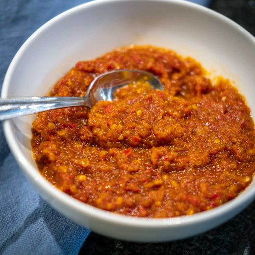 Homemade Hot Chili Paste garlic piri piri lime