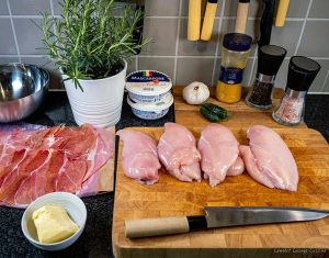 Chicken stuffed with herby mascarpone Rosemary garlic curry jalapenos prosciutto lemon easy healthy