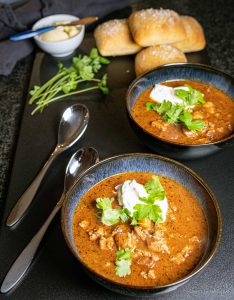 Fast and Delicious Beef Goulash garlic smoke pepper thyme cayenne parsley crème fraiche