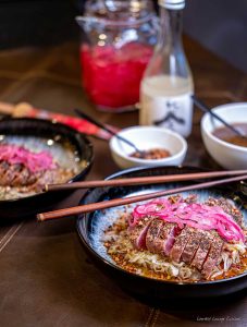 seared tuna with ponzu and buckwheat sweetheart cabbage pickled red onion toasted sake easo to make quick